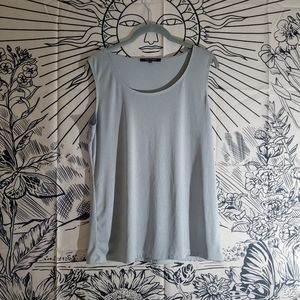 Shinny Silver Tank Top